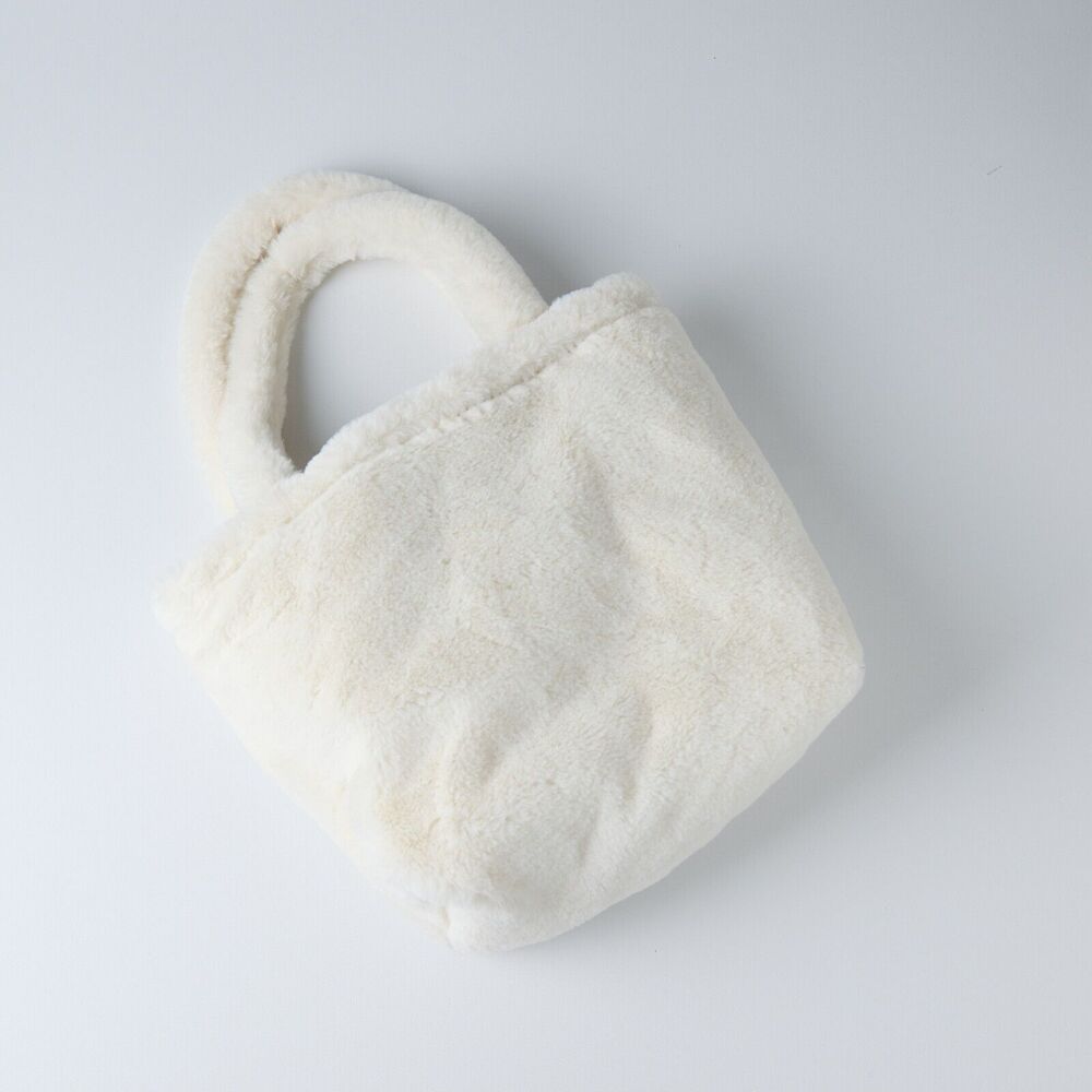 Vintage Y2K Faux Fur Tote Handbag Plush Softcore Winter Kawaii Cozy Coquette 90s - Picture 2 of 8